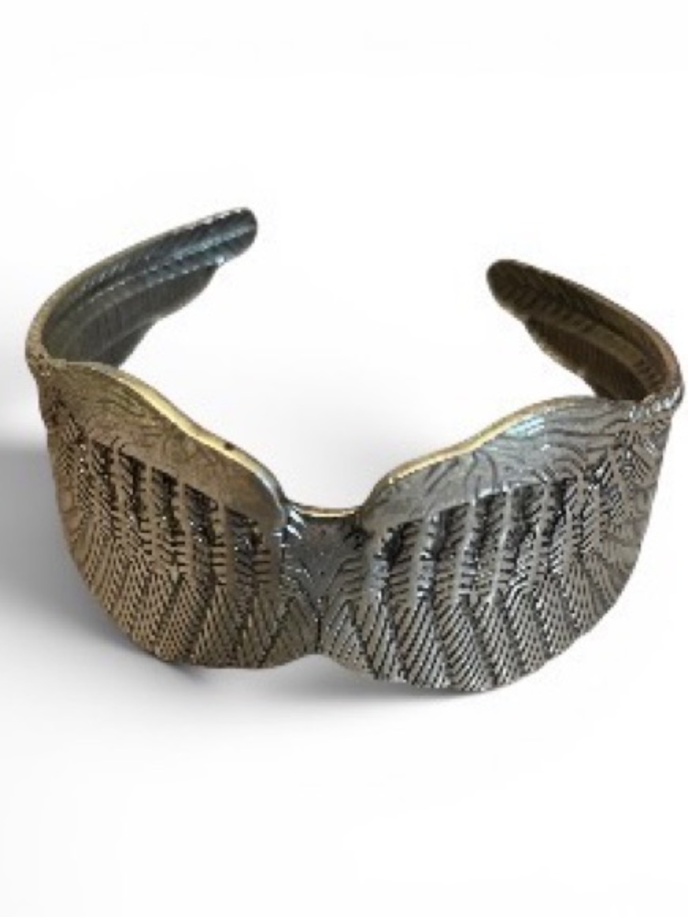 Women's Metallic Feather Cuff Bracelet - Silver